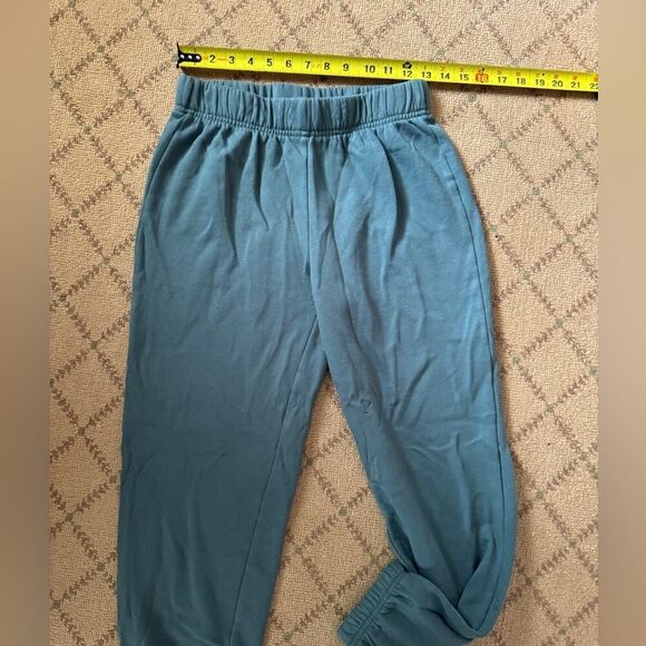 Lazypants slate blue jogger style sweatpants with elastic hem and waist. S - Picture 7 of 10